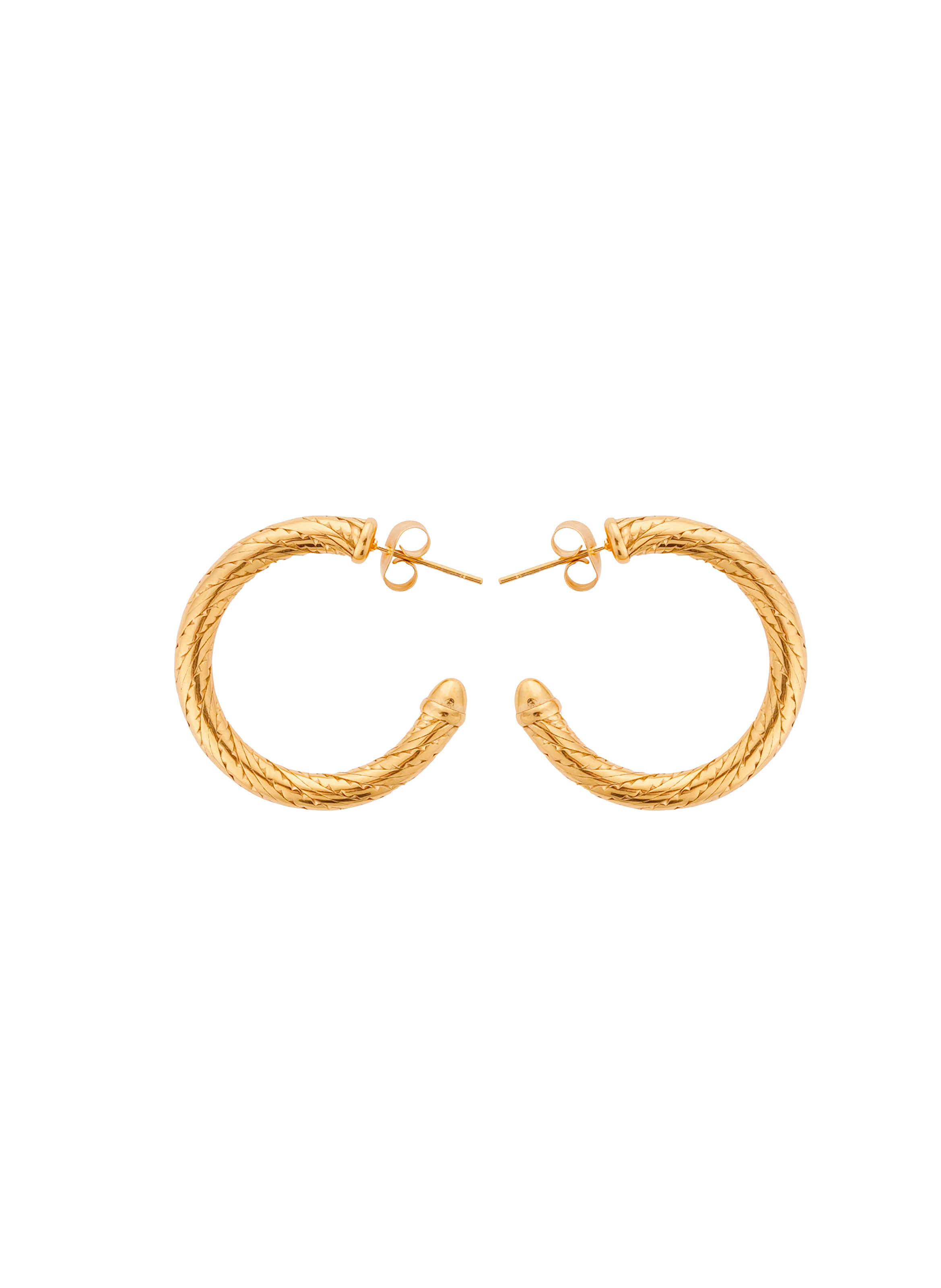 RADIANCE - Boucles d'oreilles créoles pour oreilles percées en acier inoxydable | Doré