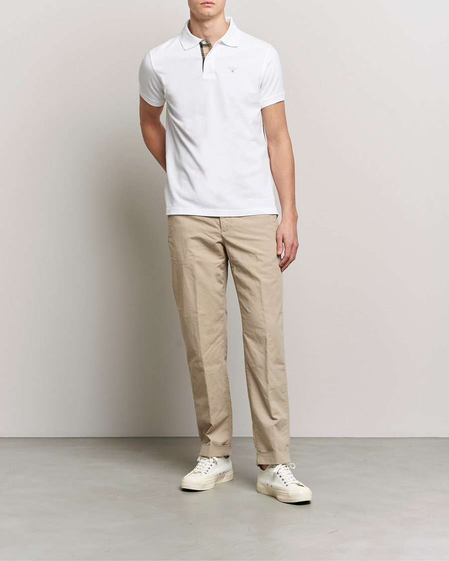 Barbour Lifestyle Tartan Pique Polo White