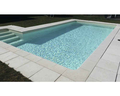 Zwembadrand, Bergerac binnenhoek voor 15 cm radius, Champagne, 49,5/49,5 x 31 x 3,2 cm