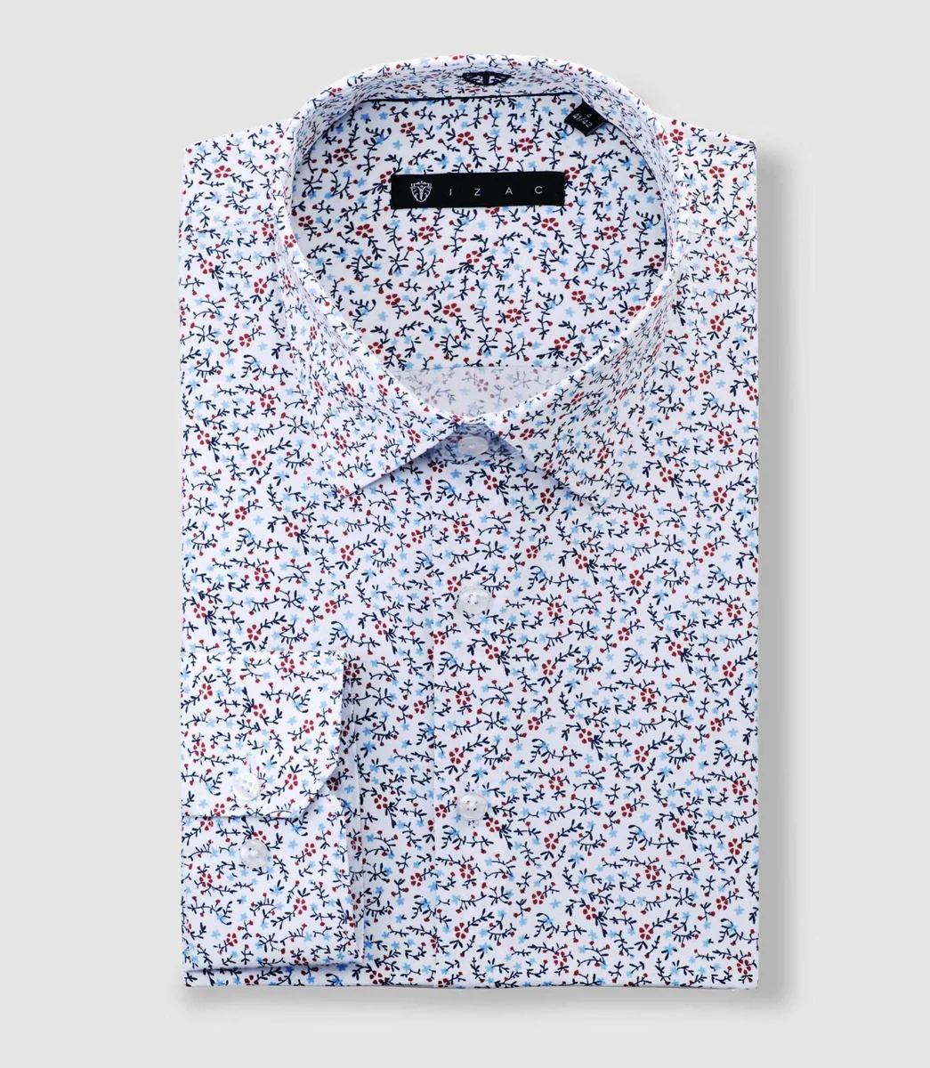 Chemise à imprimé floral blanc 