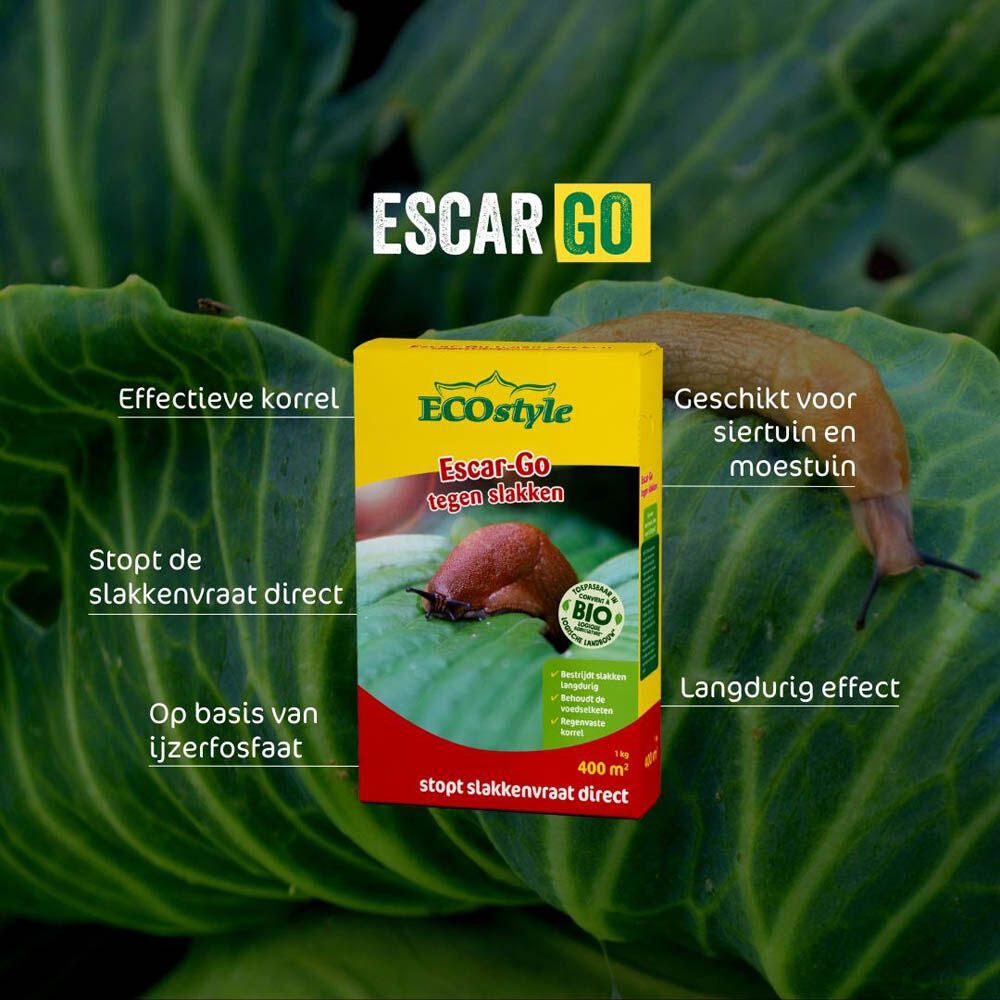 ECOstyle Slakkenkorrels Escar-Go - Tegen slakken - 1000 Gram - Korrels