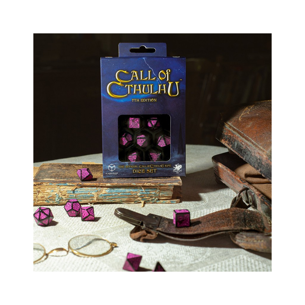 Call of Cthulhu 7th Edition Black & magenta Dice Set