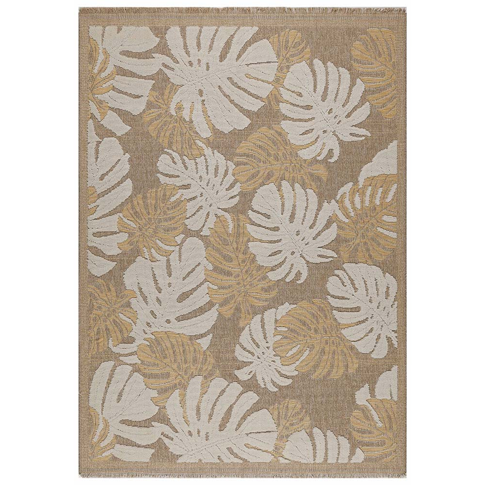 Tapis intérieur extérieur aspect jute jaune tulum 9062 290 x 200 cm