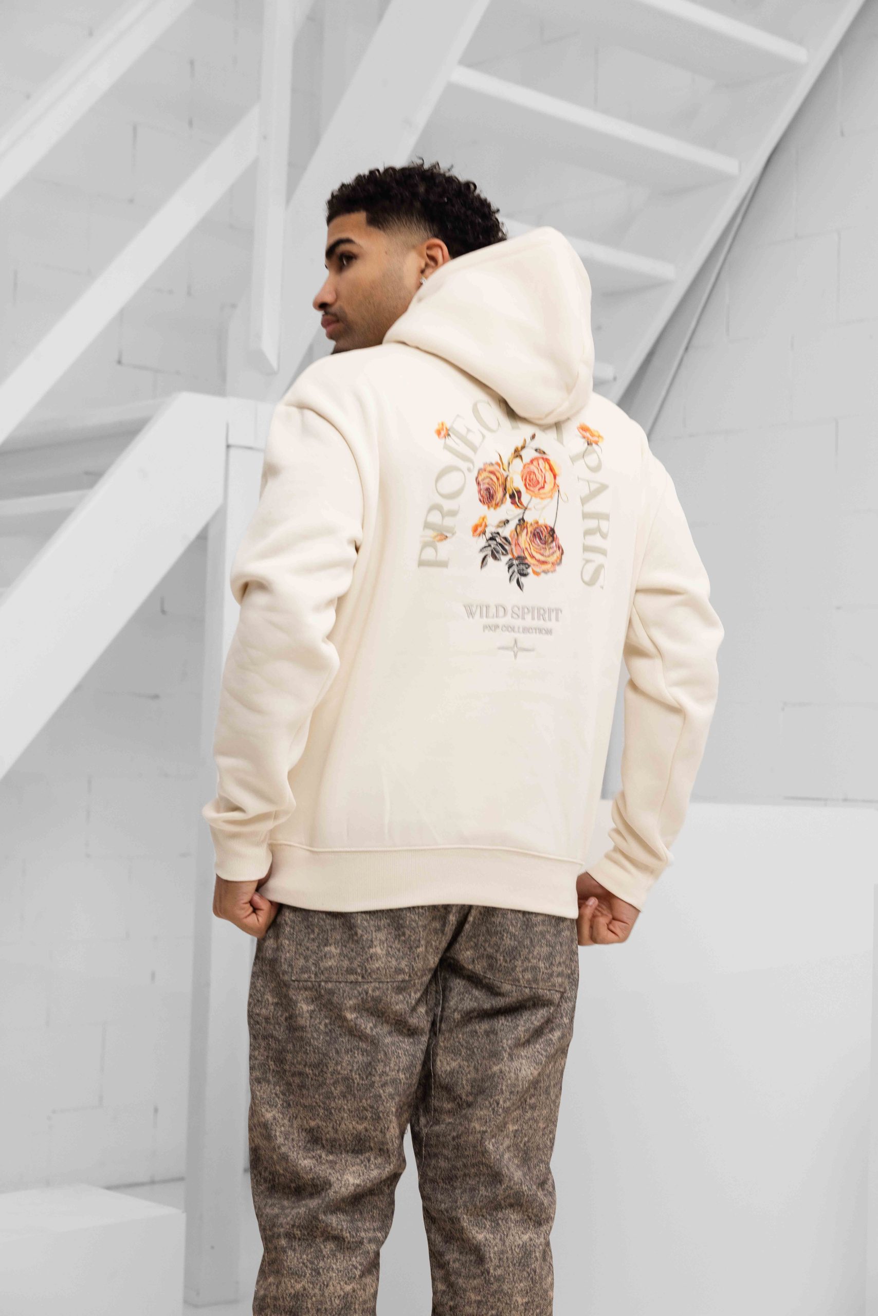 Project X Paris Gothic Roses Hoodie Heren Beige