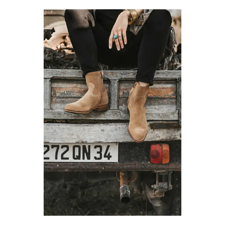 La Botte Gardiane Bottines Clint Cuir Velours | Camel