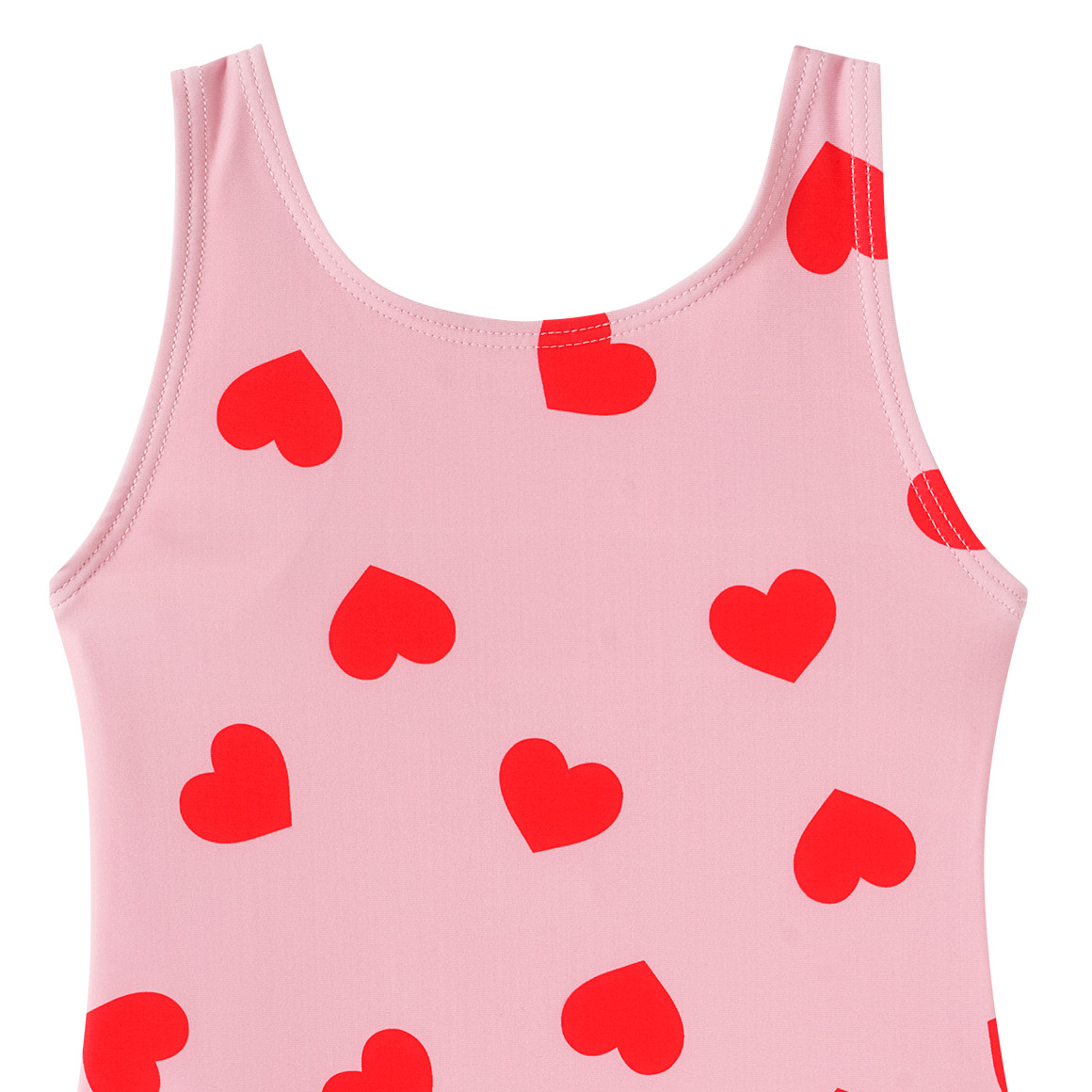 Famy Mädchen Badeanzug mit Herz-Allover rosa