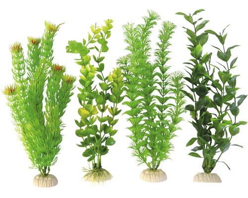 Kunststof waterplanten, standaard groot, 33 cm, 4 stuks, groen