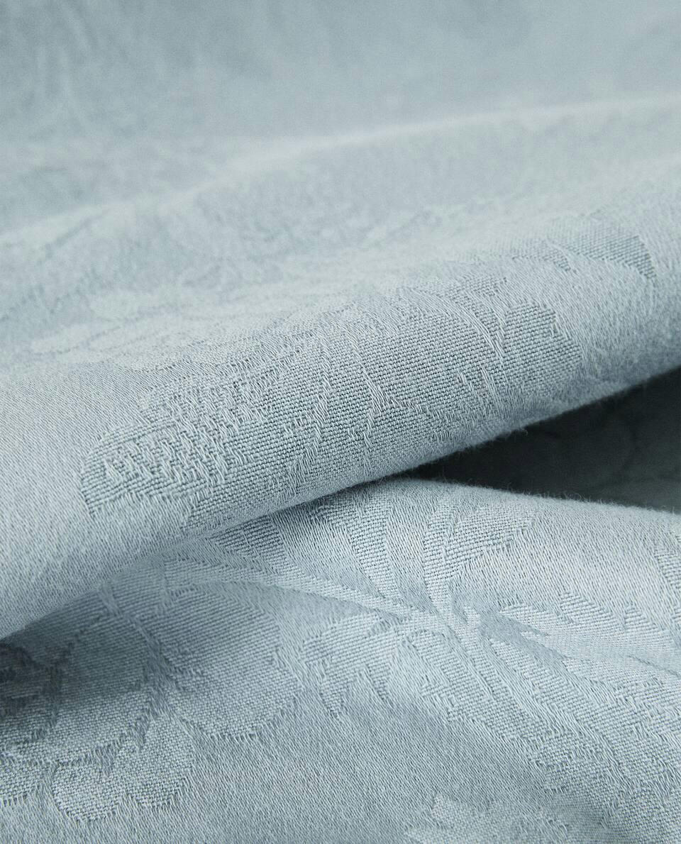 TOALHA DE MESA FLORAL JACQUARD