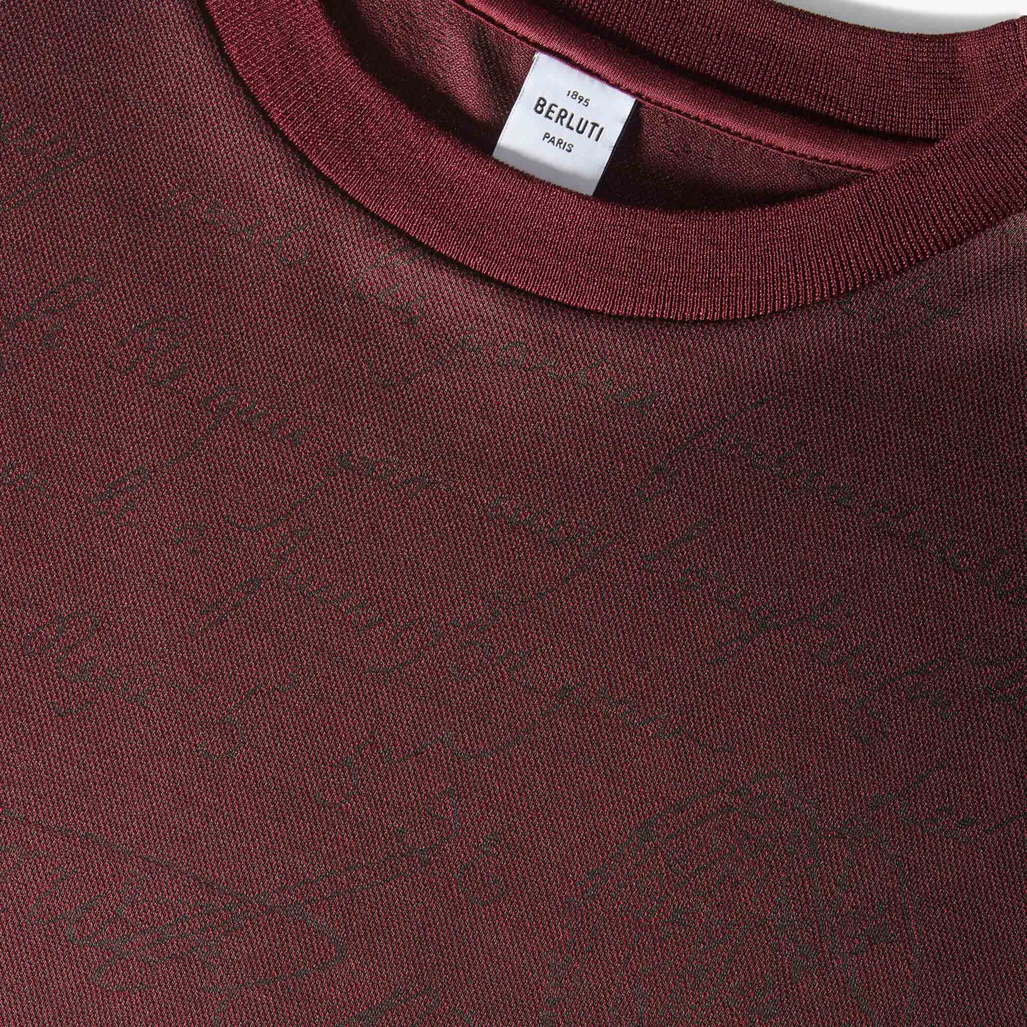 T-Shirt En Jacquard Scritto All-Over