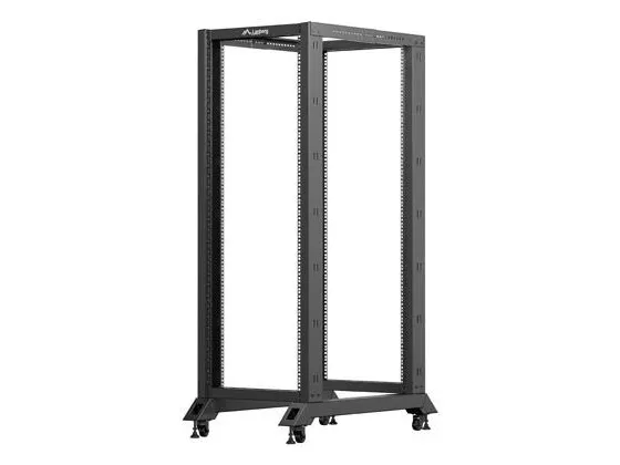 Lanberg - Rack åben ramme - 600 x 1000 mm - 4-pæl - fritstående, gulvstående - sort, RAL 9004 - 32U - 19
