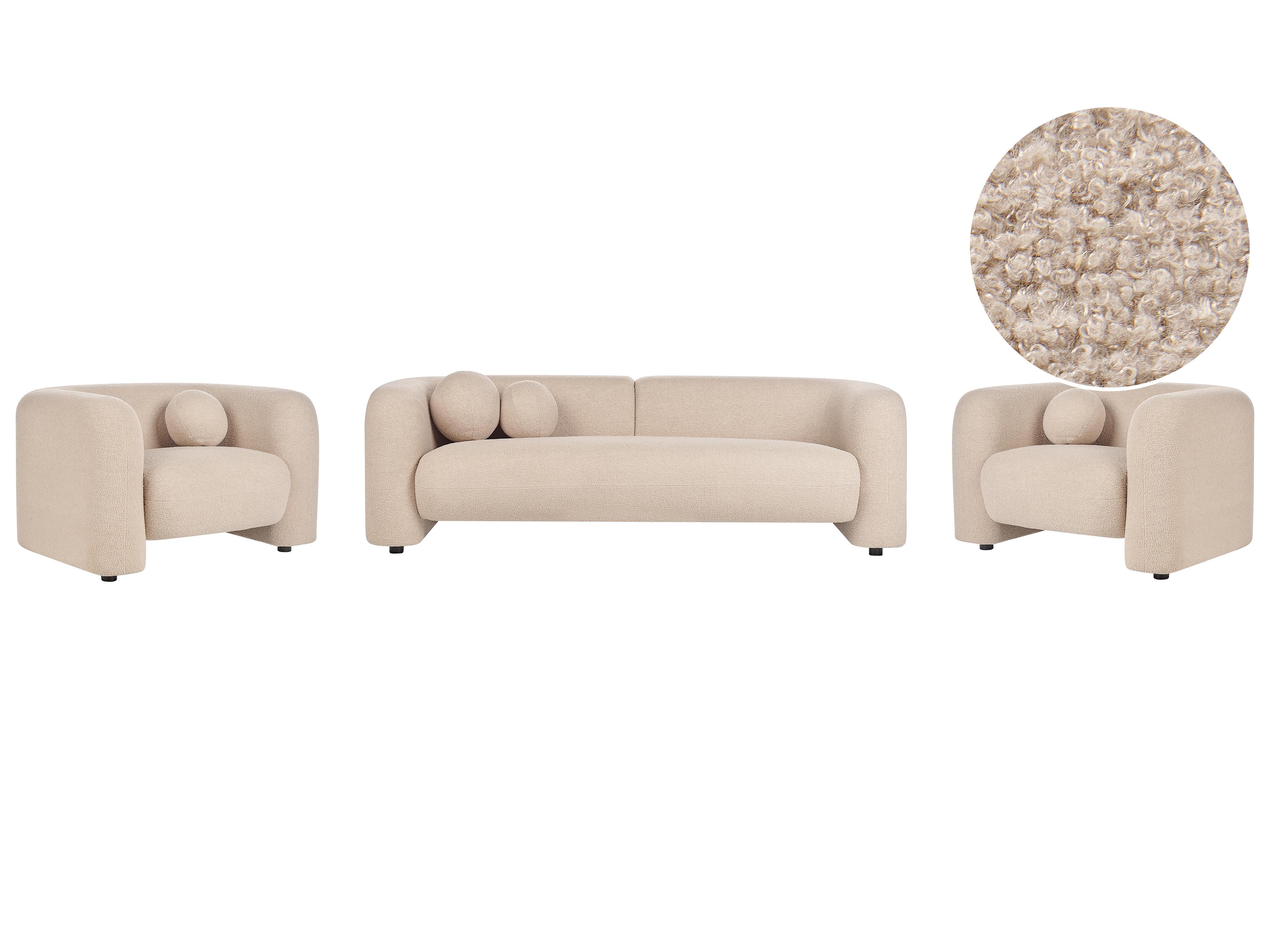 Bankenset 5-zits LEIREN Bouclé Beige