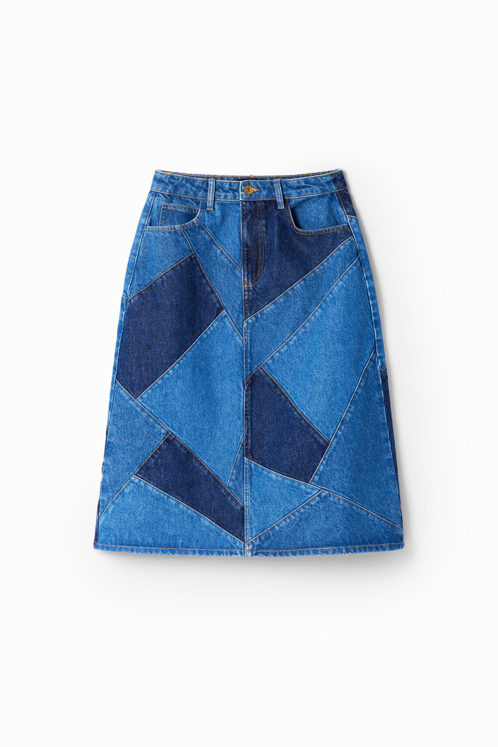 Saia jeans com patch María Escoté