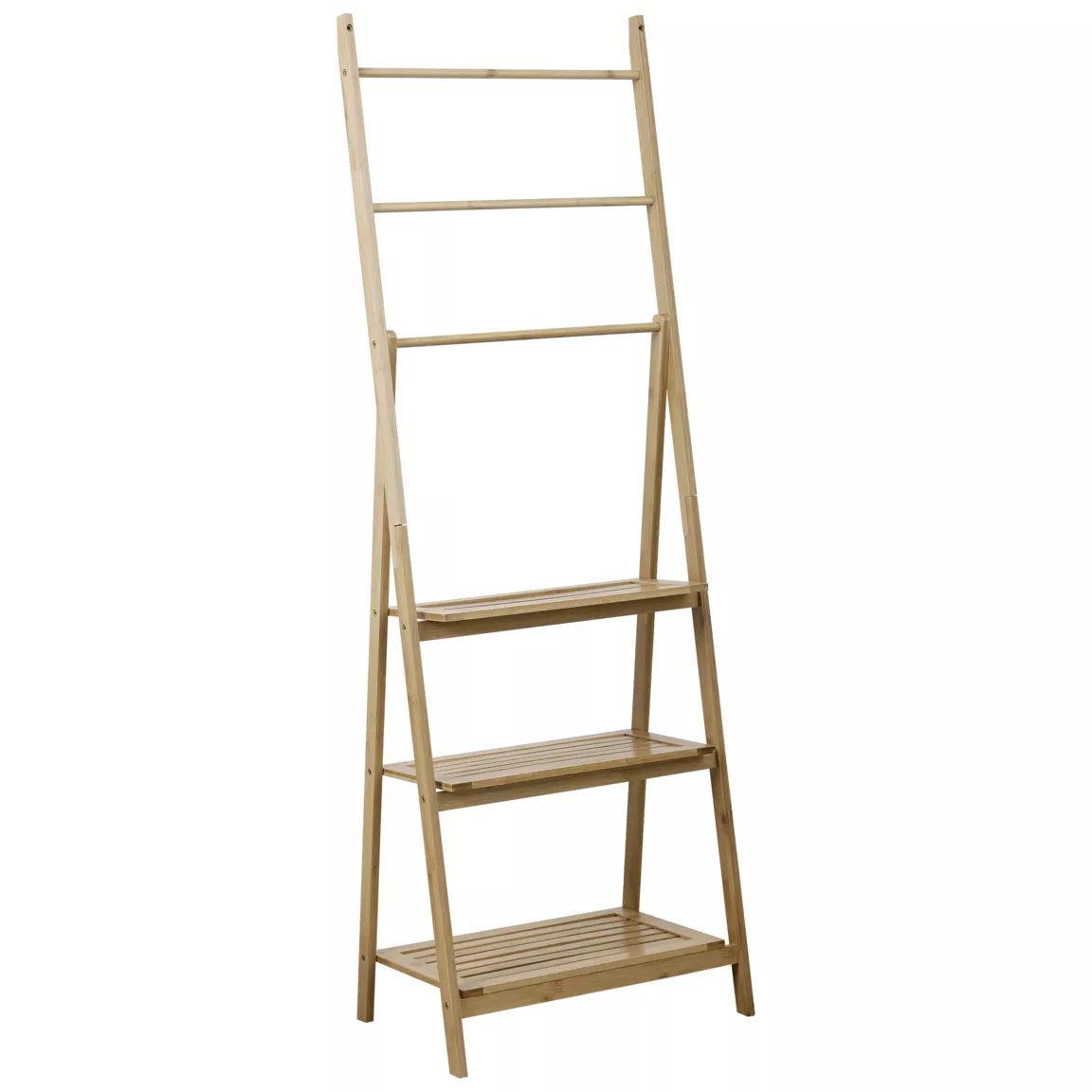 Porte serviette avec tablette de rangement bambou (H152 cm) Bali