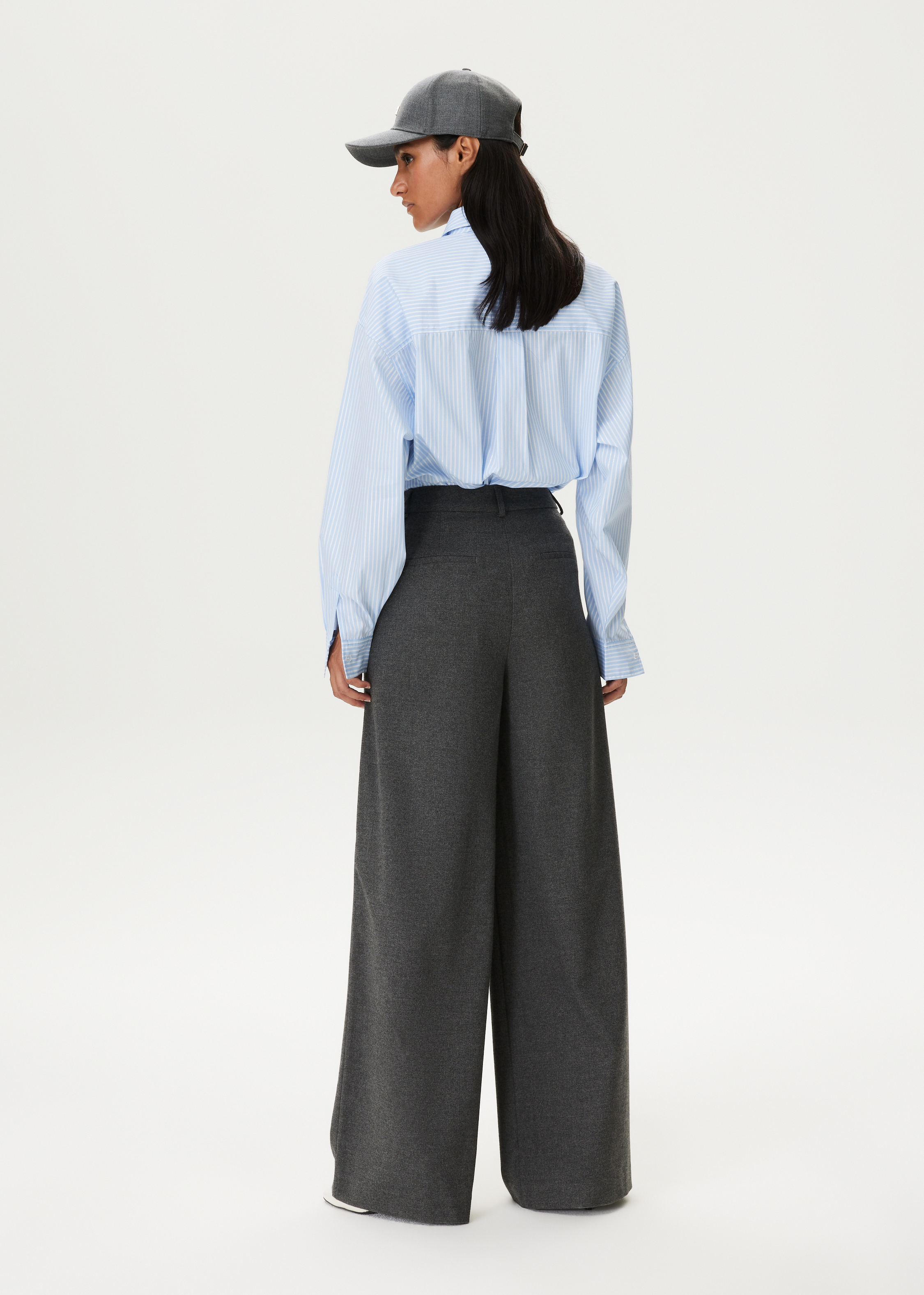 Gestreepte blouse met stropdas