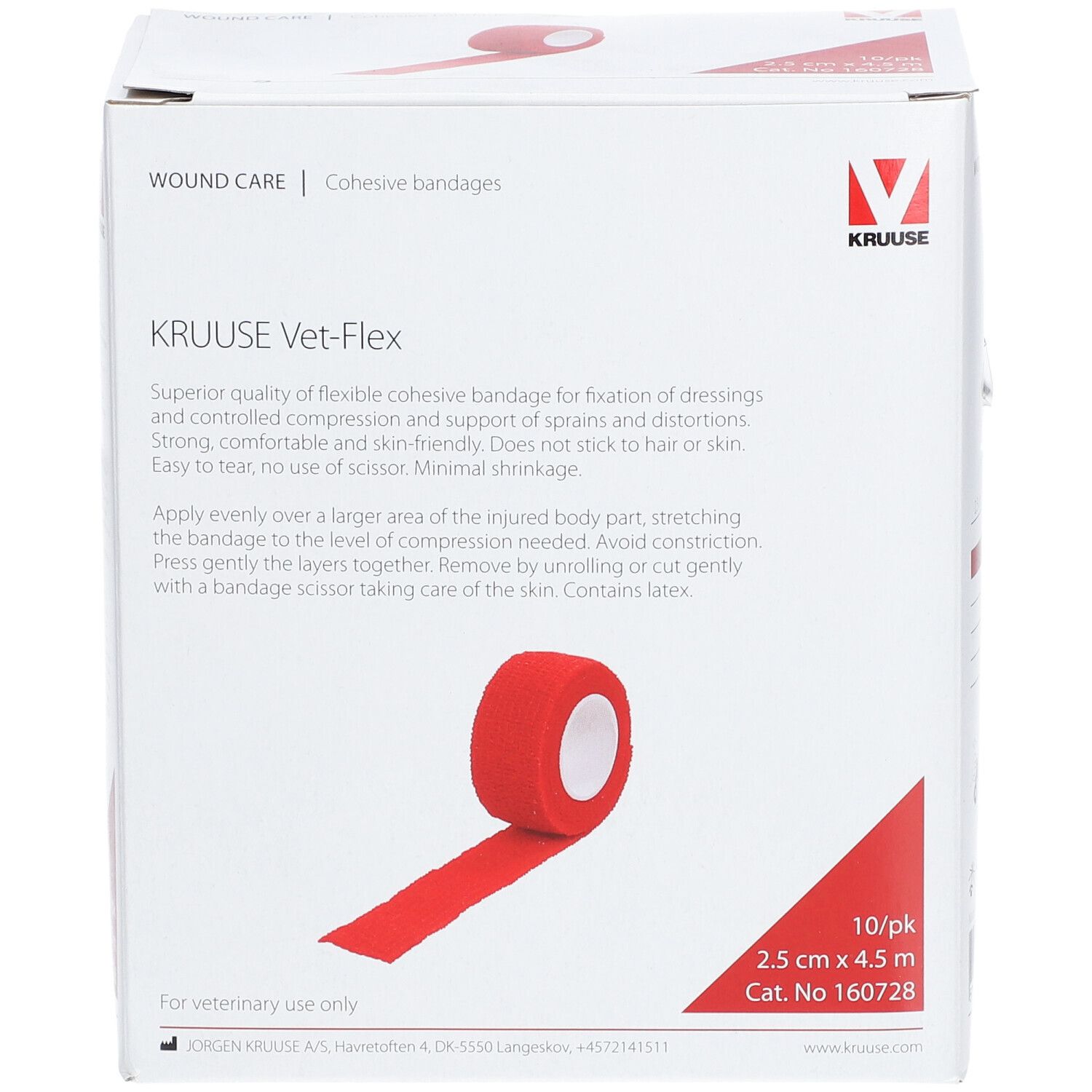KRUUSE Vet-Flex rot 2,5 cmx4,5 m