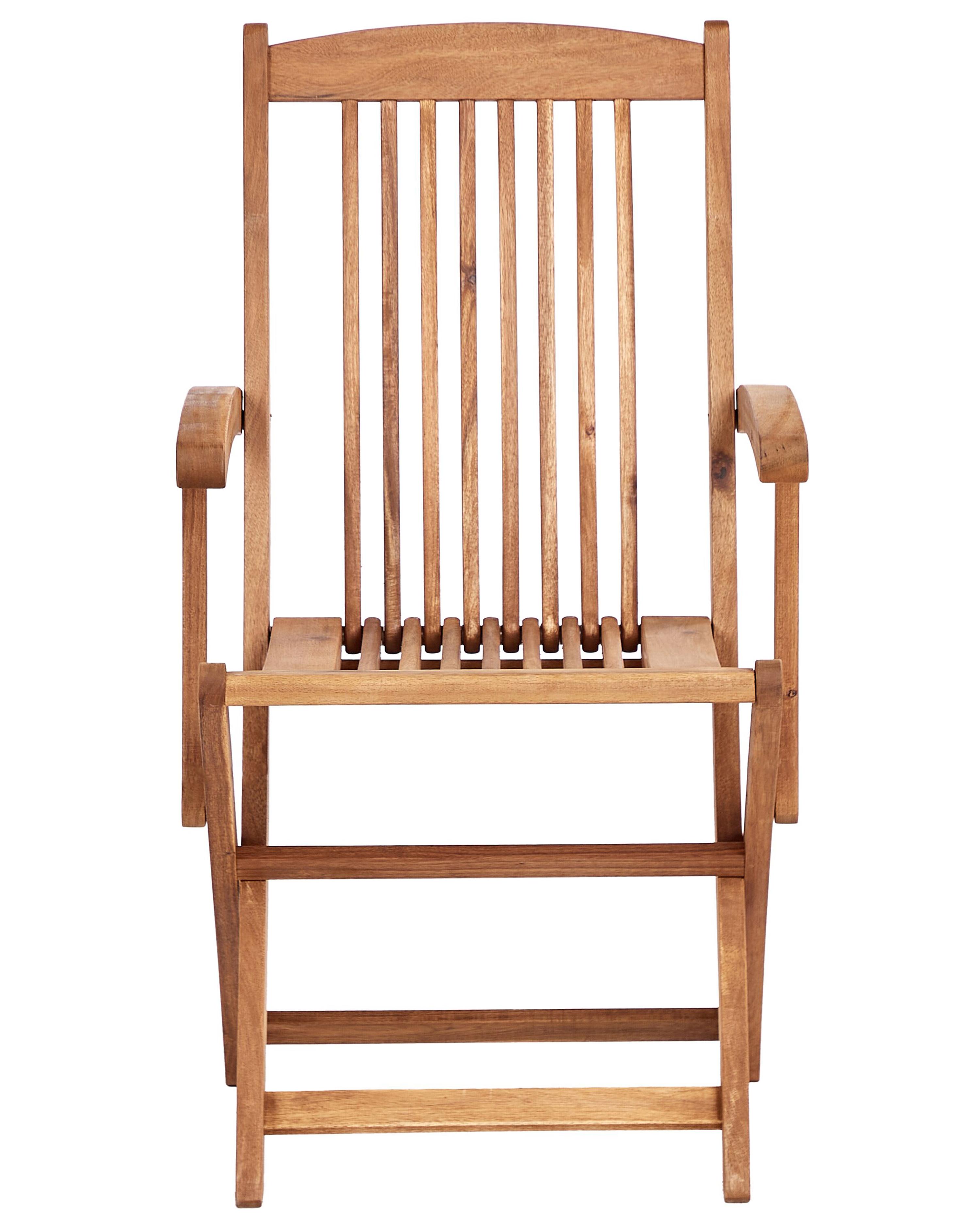 Set van 2 stoelen met zitkussen MAUI PREMIUM Acaciahout Lichtgrijs