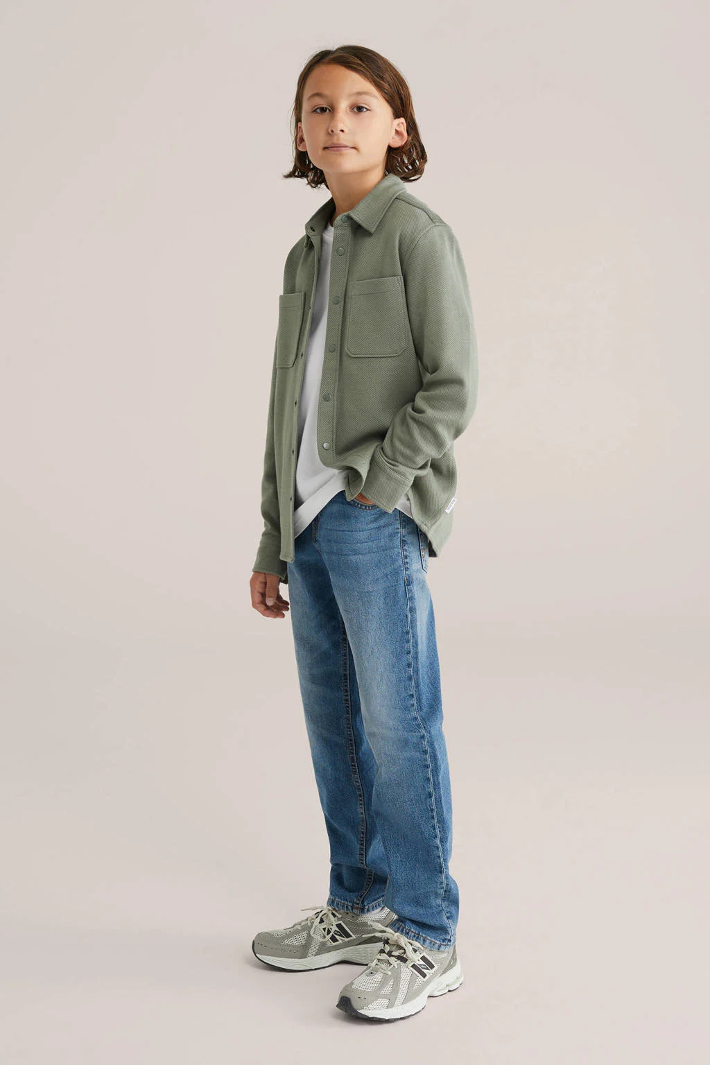 WE Fashion Blue Ridge overhemd olijfgroen