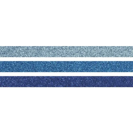 Heyda Glitter Tapes jede Rolle 3 m x 15 mm hellblau, mittelblau, dunkelblau