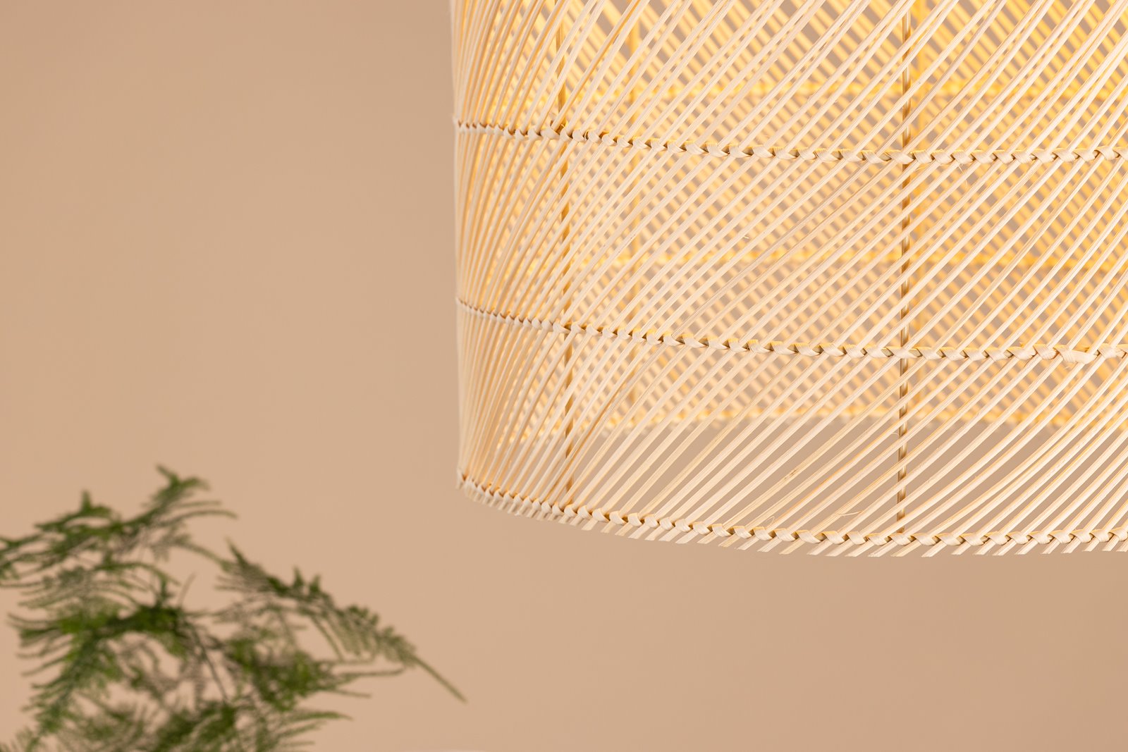 Brivela taklampe Skjerm i rotting, hvit ledning.