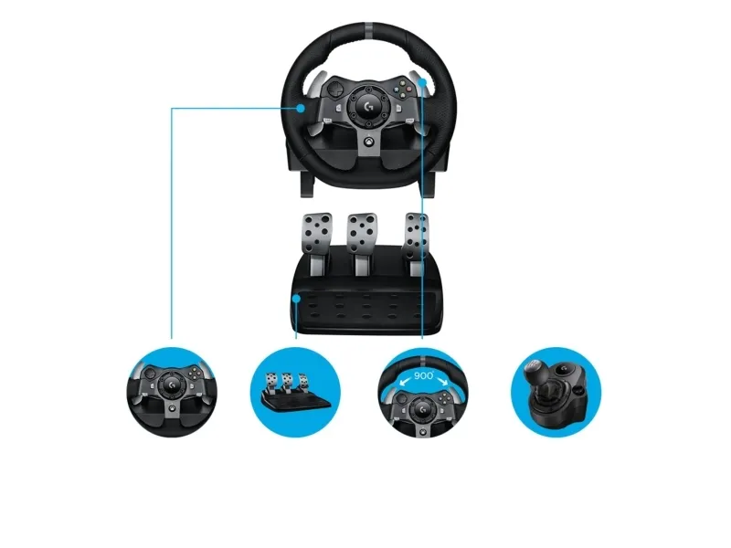 Logitech® | G920 Driving Force - Rat og pedalsæt - kabling - for Microsoft Xbox One & PC