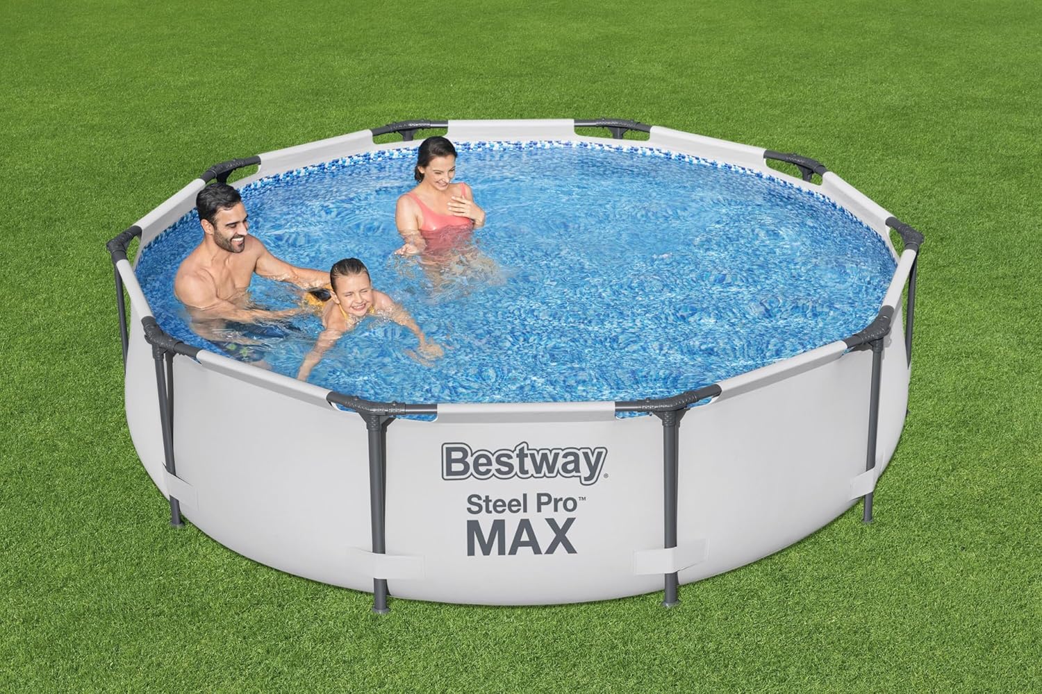 Bestway Frame Pool Steel Pro, Set mit Filterpumpe, 305 x 76 cm, blau