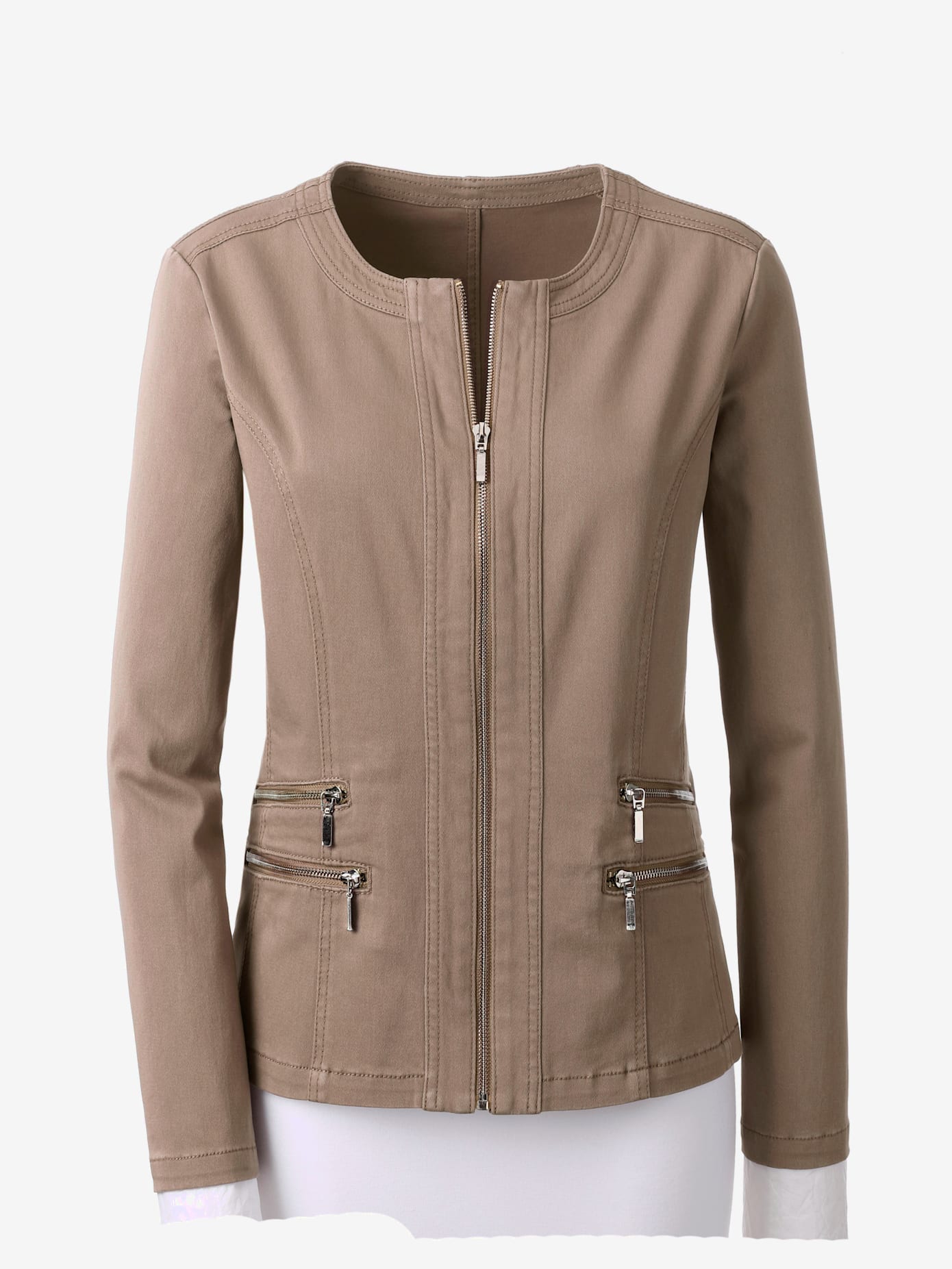 Blazer aspect jean 2 glissières fantaisie poches