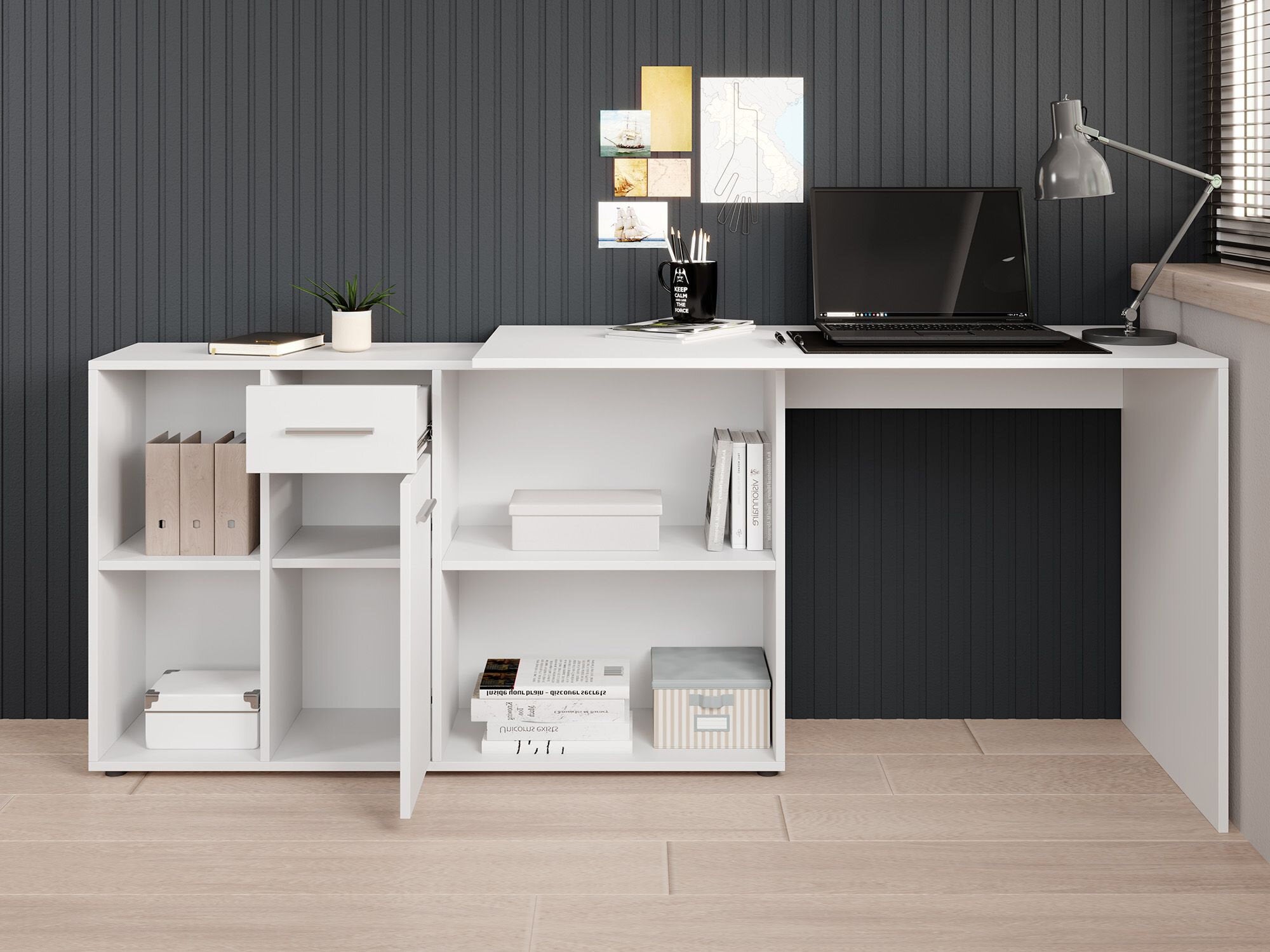 Crister - Bureau - Wit - 122x120 cm