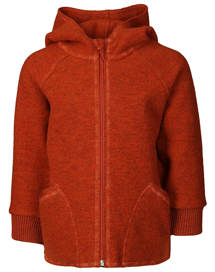Wollfleece-Kapuzenjacke SNUGGLY WINTER in magma melange