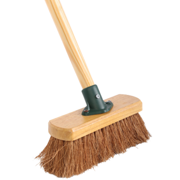 GAMMA bezem mini bruin met steel hout 75 cm