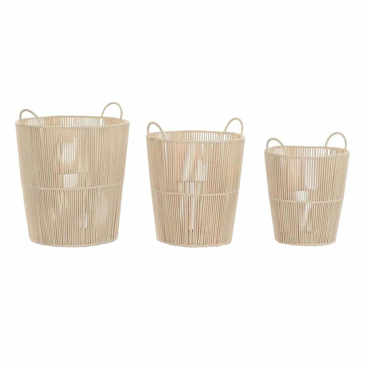 DKD Home Decor Set de Basket Métal Beige