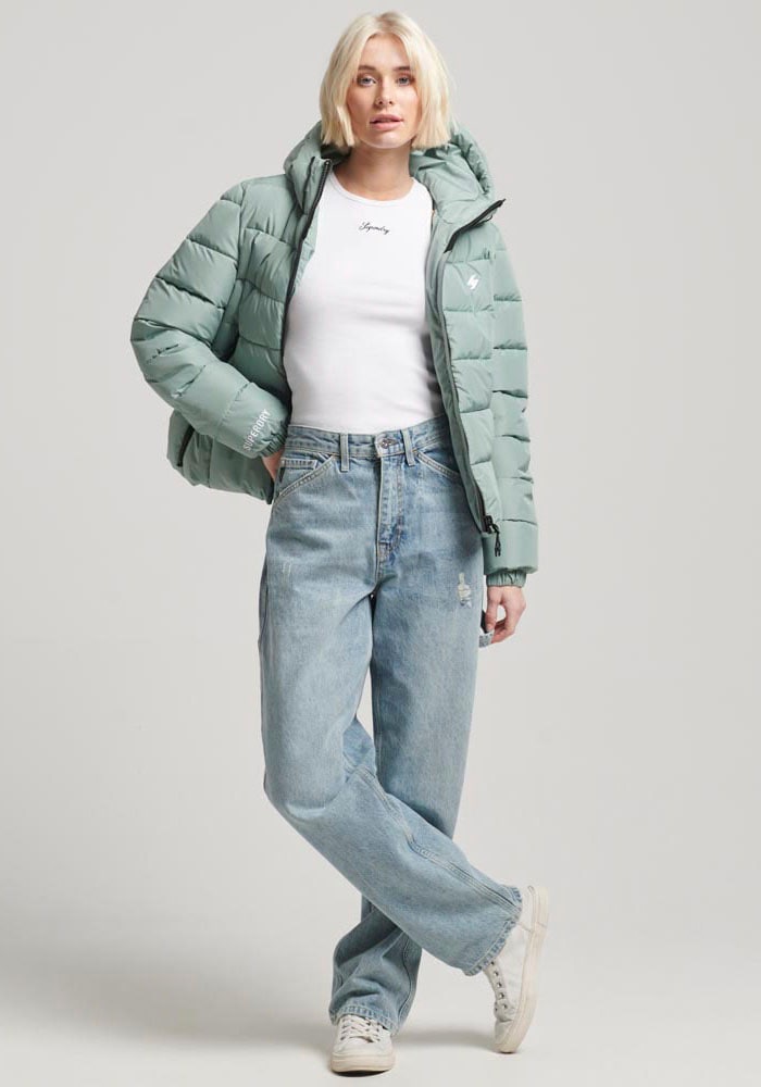 Superdry Steppjacke »HOODED SPIRIT SPORTS PUFFER« mit Kapuze aus wasserabweisendem Material