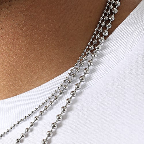 Collier Multi-Rangs BR01 Argenté