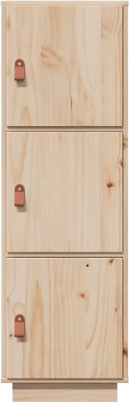 vidaXL Hoge Kast - Massief Grenenhout - 3 Vakken - 34x40x108,5 cm