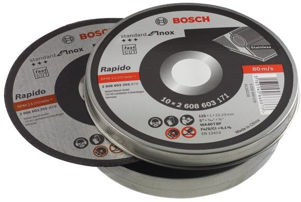 Bosch 2608603255 Doorslijpschijf Standard for Inox 125x22.23x1mm (10 st. in blik)