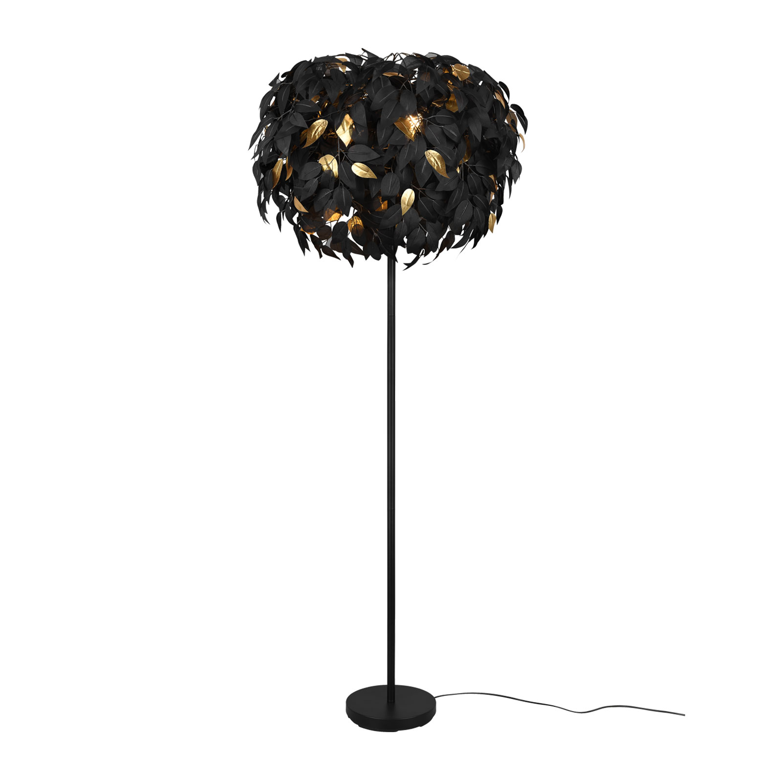 Stehleuchte - schwarz - Blätter - Metall - 180 cm