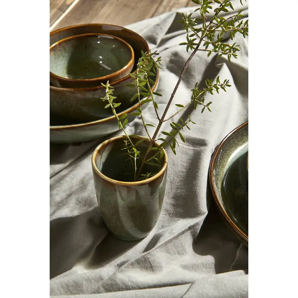 Dinerbord Emma - groen - stoneware - Ø27 cm
