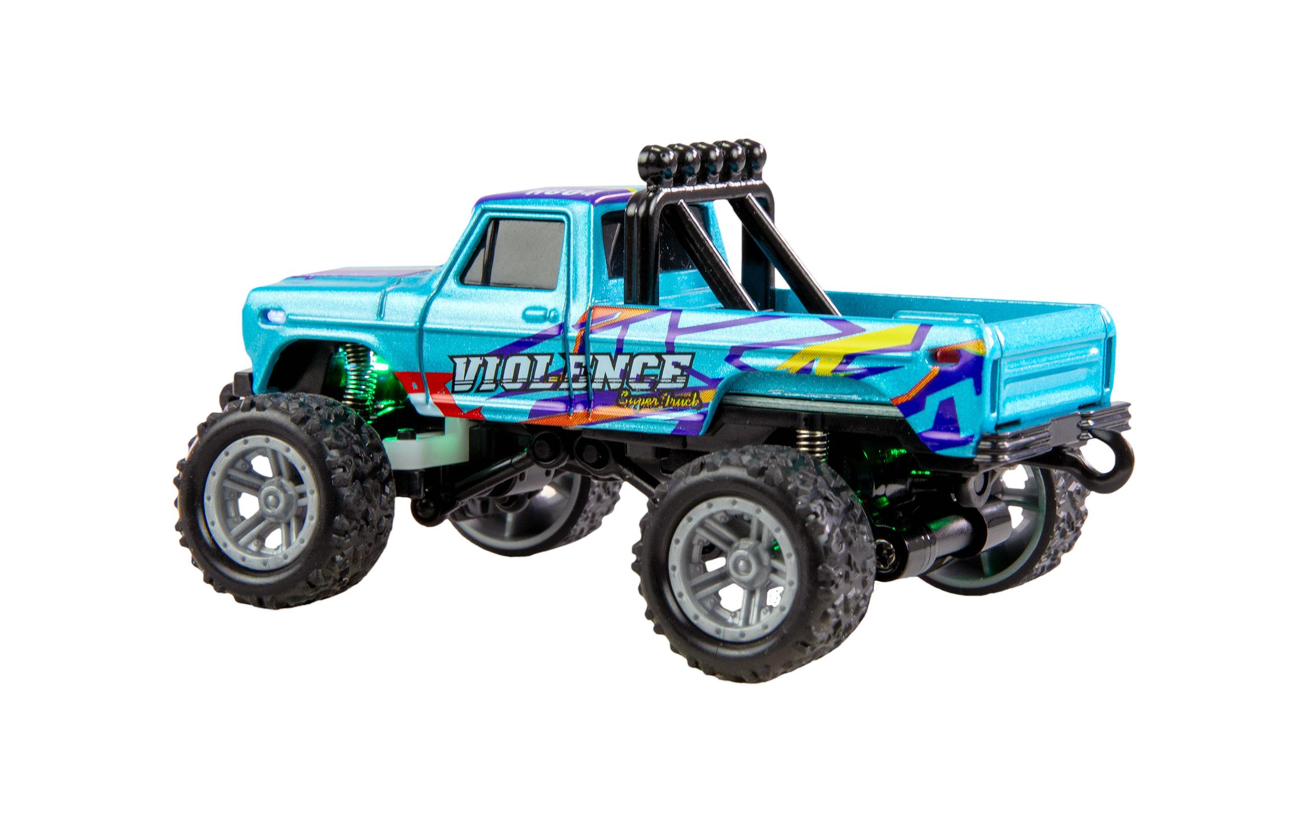 Monster Truck Die Cast 1:64 RTR, BlauFerngesteuerte Monster Truck im Massstab 1:64