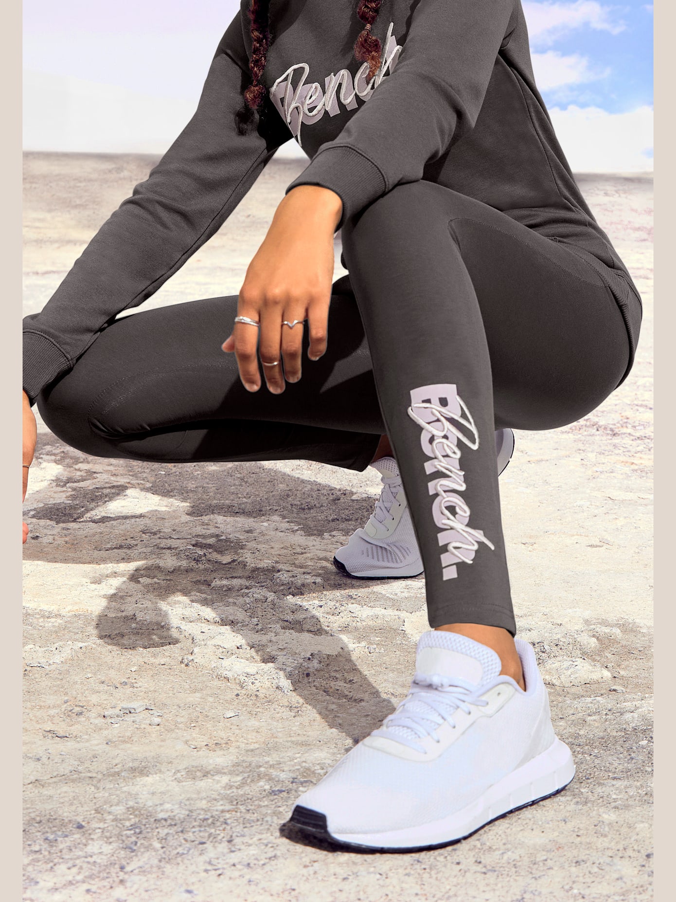 Legging caleçon avec imprimé et broderie