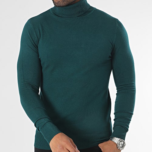Pull Col Roulé Vert