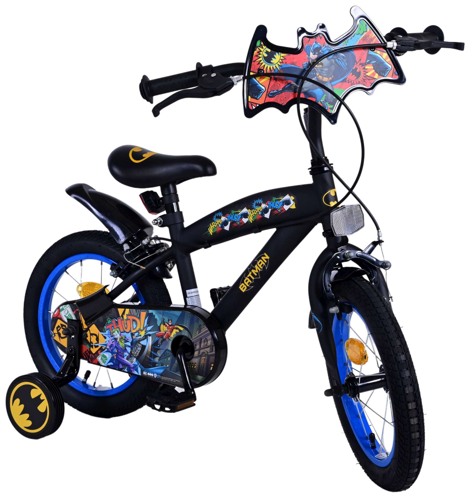 Kinderfahrrad Batman für Jungen 14 Zoll Kinderrad in Schwarz Fahrrad