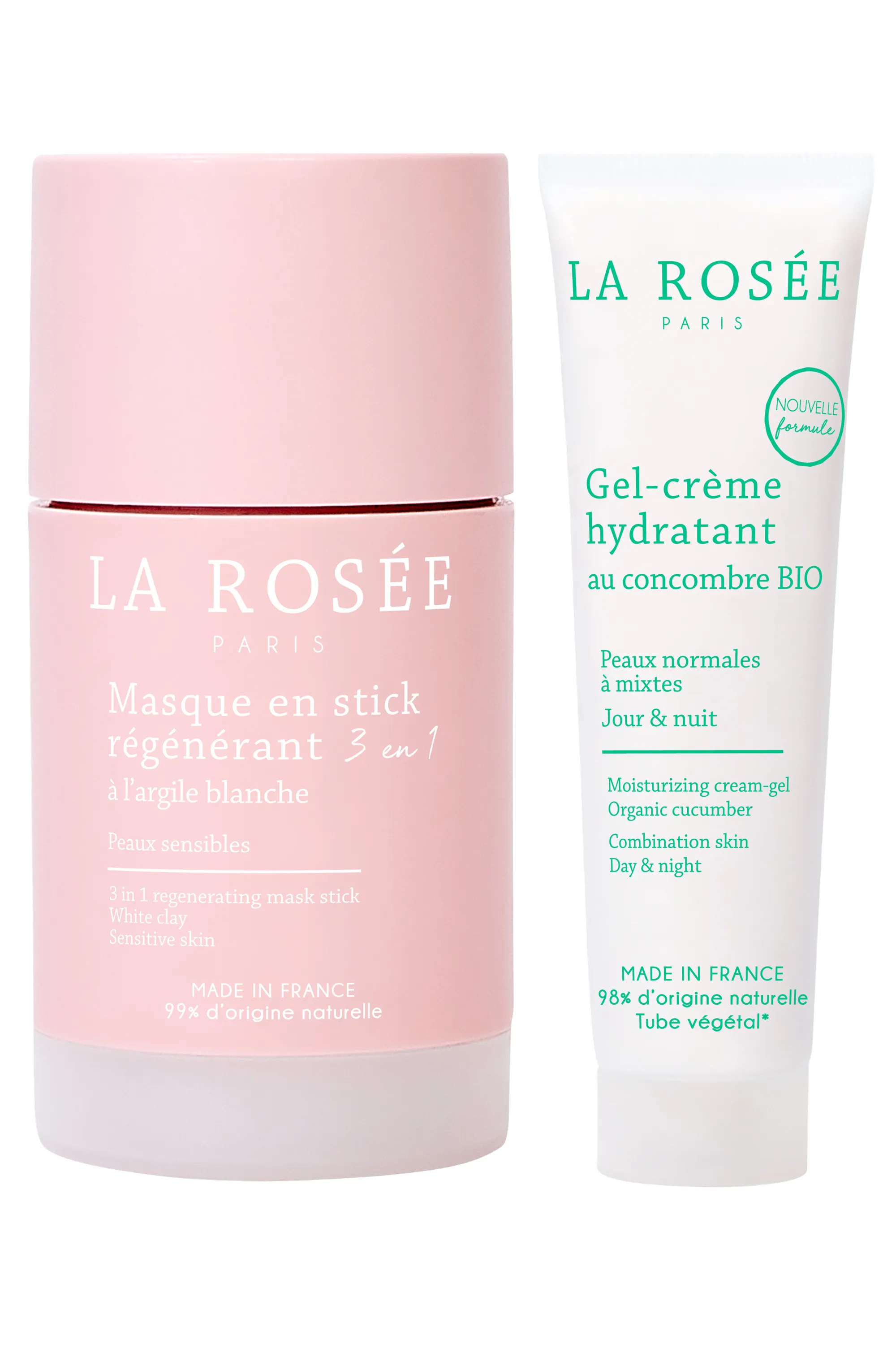 La Rosée Le duo masque en stick et gel-crème hydratant pour les peaux sensibles