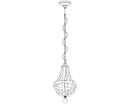 1-lamps hanglamp Ø 31 cm bruin