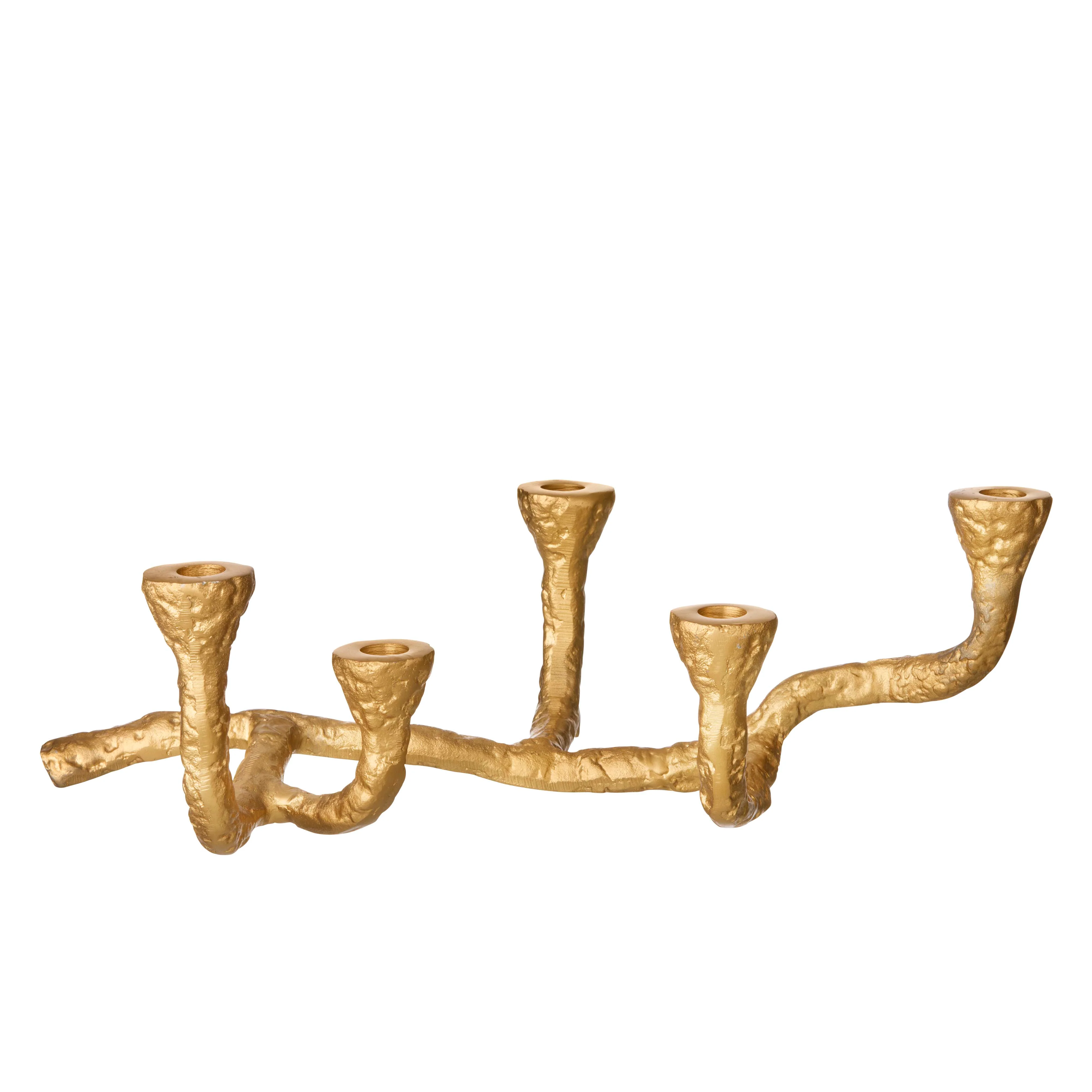 Bahne Interior  5 armet lysestage, guld - 48x36 cm.