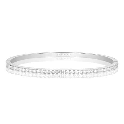 Sif Jakobs Jewellery Ellisse Bangle Armbånd, Sølv/Hvid