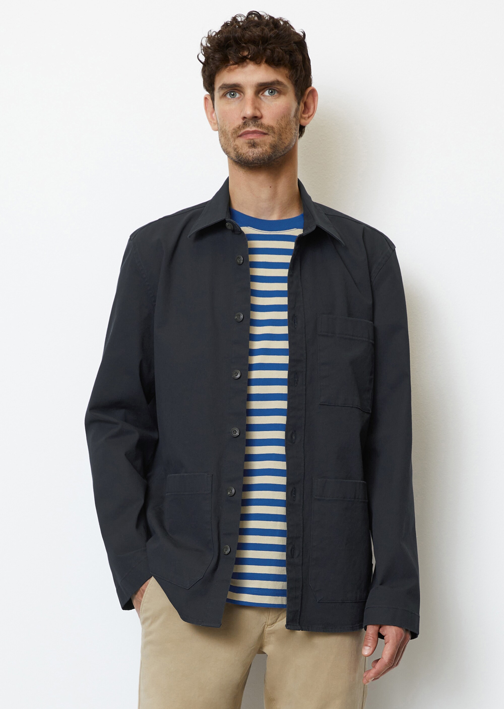 Twill-Overshirt aus Bio-Baumwoll-Mix