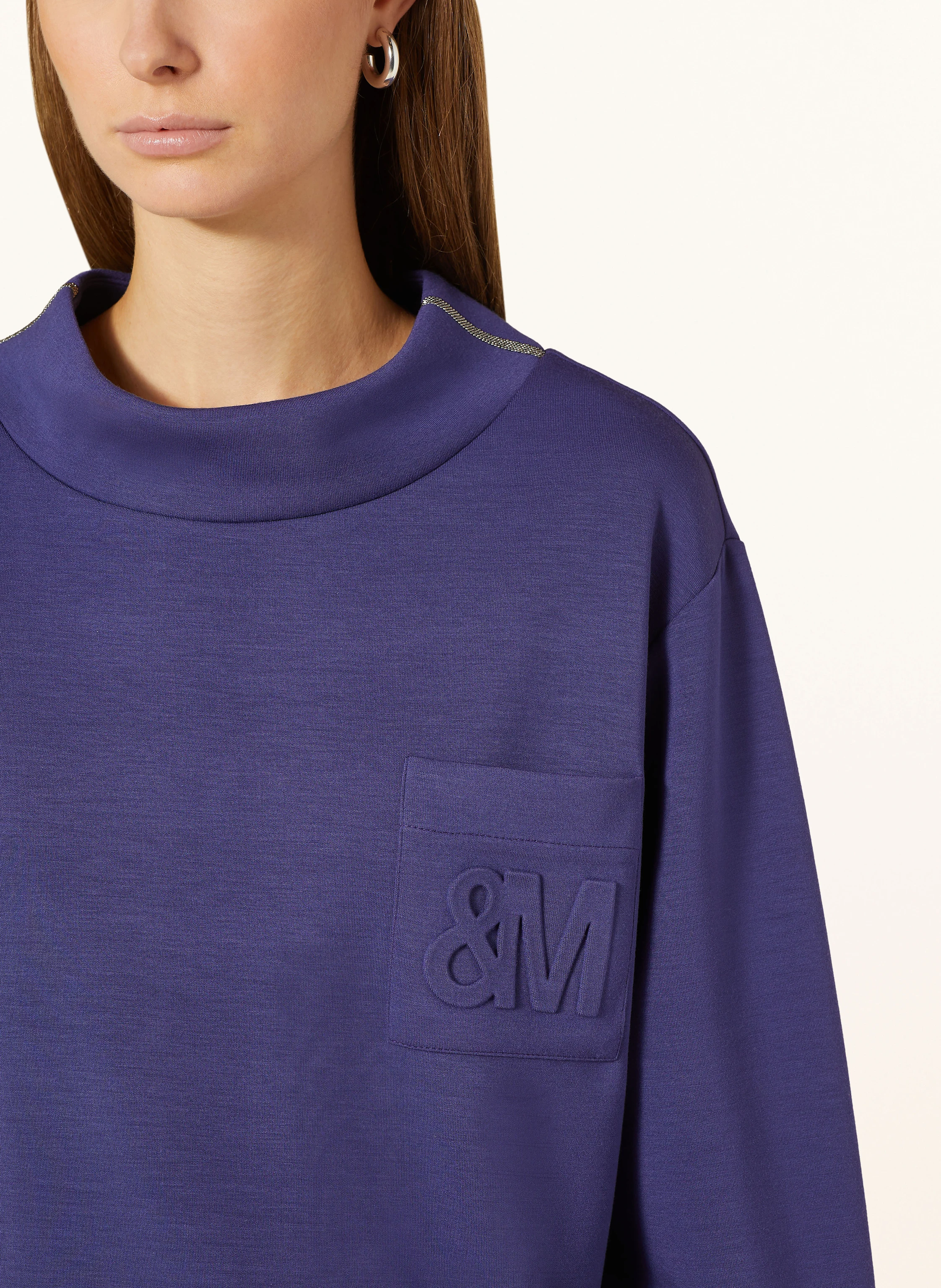 monari Sweatshirt mit Schmuckperlen