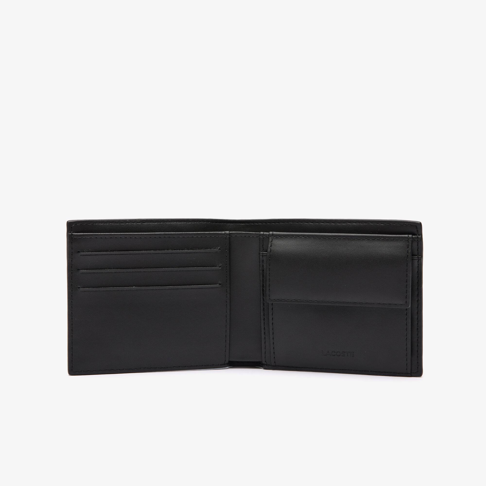 Portefeuille moyen pliable avec monogramme Portefeuilles - Noir - Lacoste - Homme