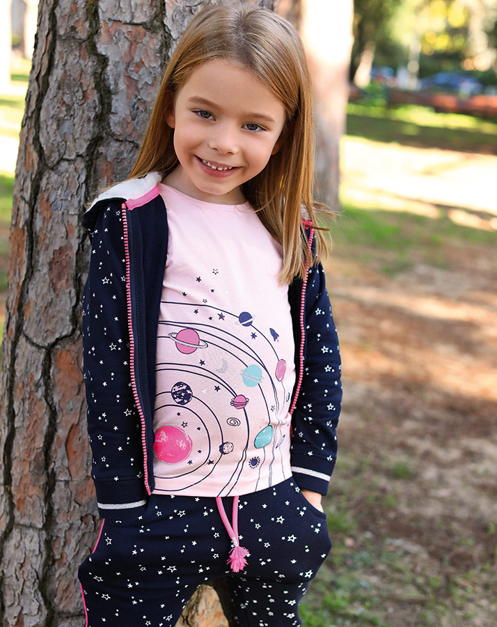 Langarmshirt COSMIC LOVE – PLANETS in rosa