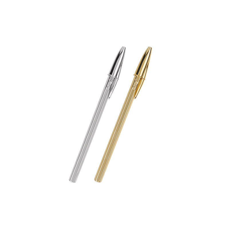 Esferográfica Cristal Shine Dourada e Prateada Bic