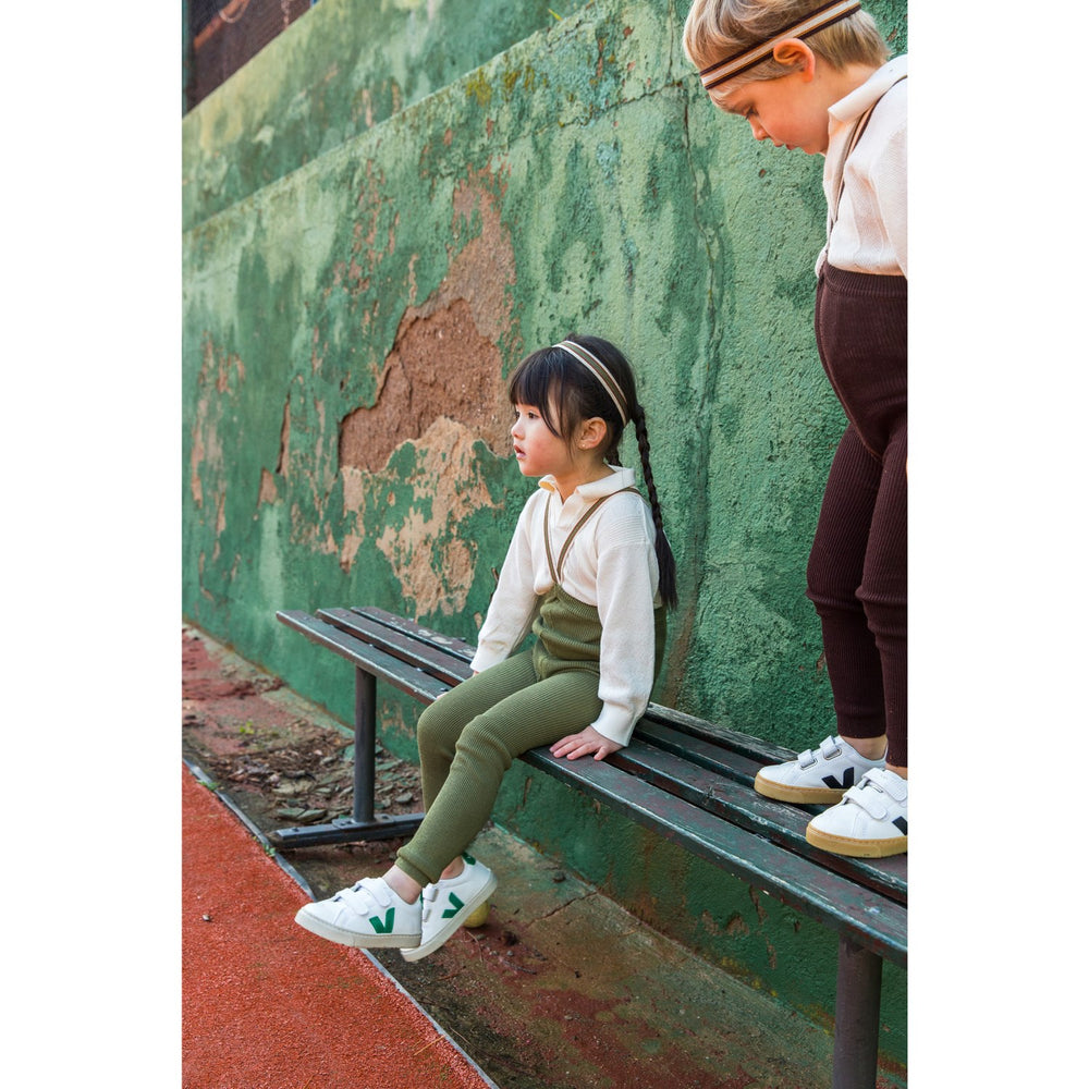 Køb Silly Silas Olive Striped Footless Tights
